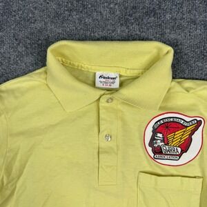 Stedman Polo Mens Size S Yellow GWRRA Gold Wing Road Riders Wisconsin Vintage
